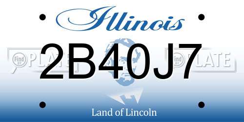 2B40J7 Illinois License Plate