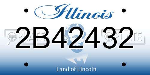 2B42432 Illinois License Plate
