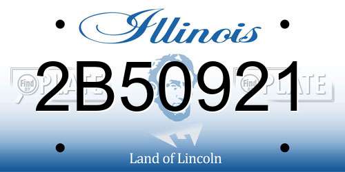 2B50921 Illinois License Plate