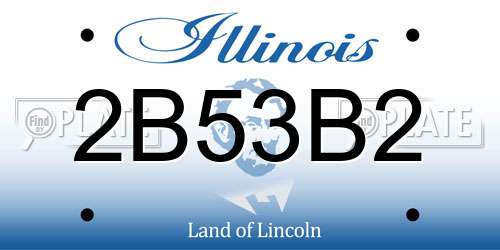 2B53B2 Illinois License Plate