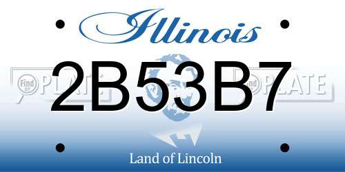 2B53B7 Illinois License Plate