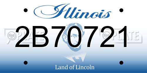 2B70721 Illinois License Plate