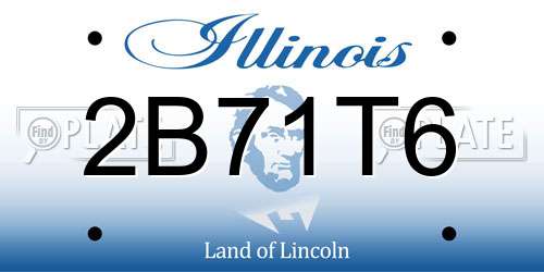 2B71T6 Illinois License Plate