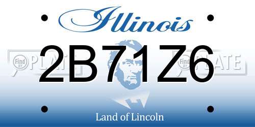 2B71Z6 Illinois License Plate