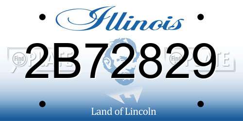 2B72829 Illinois License Plate