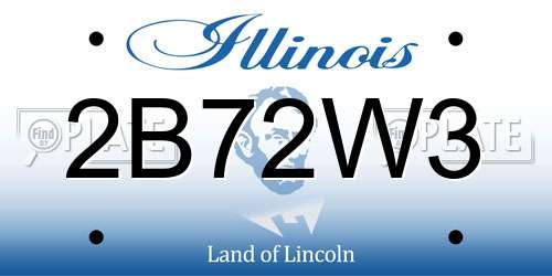 2B72W3 Illinois License Plate