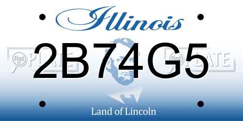2B74G5 Illinois License Plate