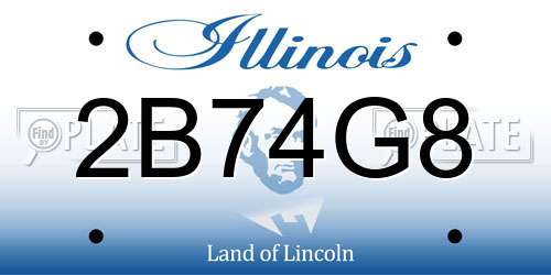 2B74G8 Illinois License Plate