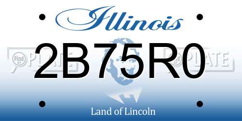2B75R0 Illinois License Plate