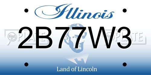 2B77W3 Illinois License Plate