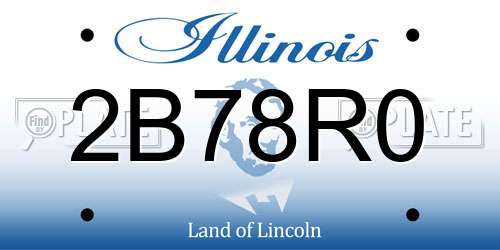 2B78R0 Illinois License Plate