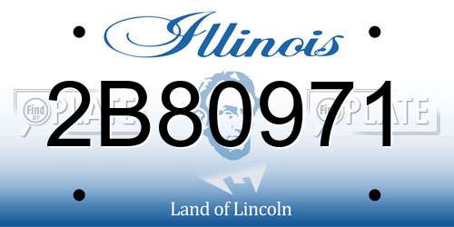 2B80971 Illinois License Plate