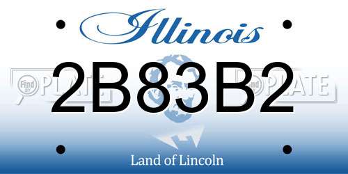 2B83B2 Illinois License Plate