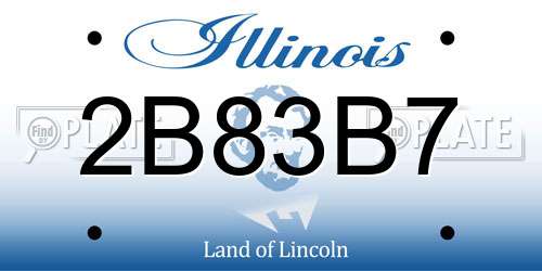 2B83B7 Illinois License Plate