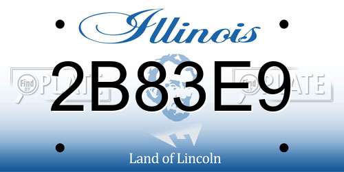 2B83E9 Illinois License Plate