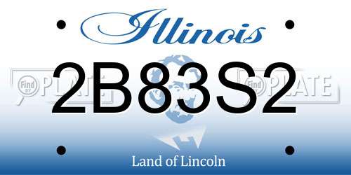2B83S2 Illinois License Plate