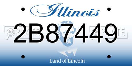 2B87449 Illinois License Plate