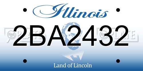 2BA2432 Illinois License Plate