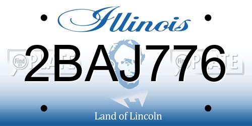 2BAJ776 Illinois License Plate