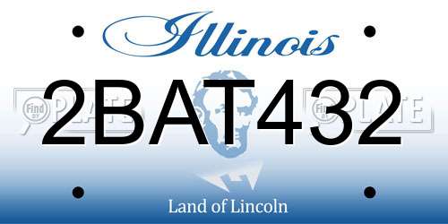 2BAT432 Illinois License Plate