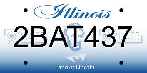2BAT437 Illinois License Plate