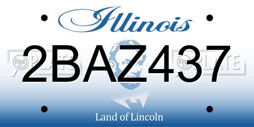 2BAZ437 Illinois License Plate