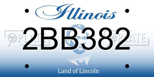 2BB382 Illinois License Plate