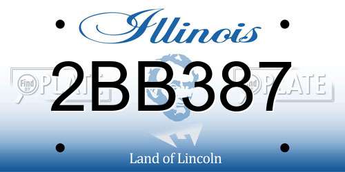 2BB387 Illinois License Plate