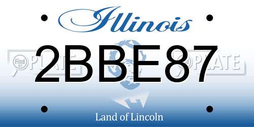 2BBE87 Illinois License Plate