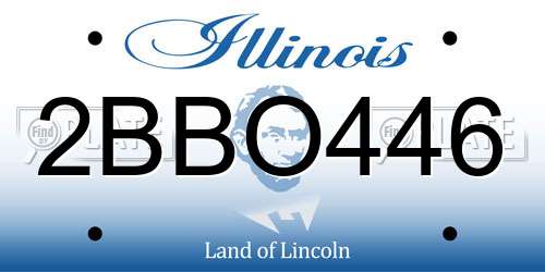 2BBO446 Illinois License Plate