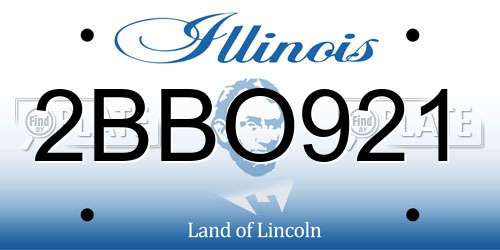 2BBO921 Illinois License Plate