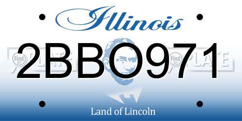 2BBO971 Illinois License Plate