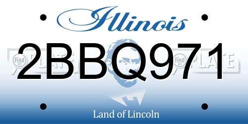 2BBQ971 Illinois License Plate