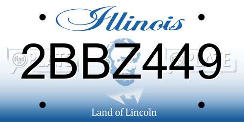 2BBZ449 Illinois License Plate
