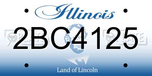 2BC4125 Illinois License Plate