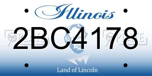 2BC4178 Illinois License Plate