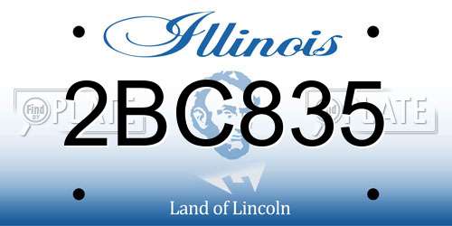 2BC835 Illinois License Plate