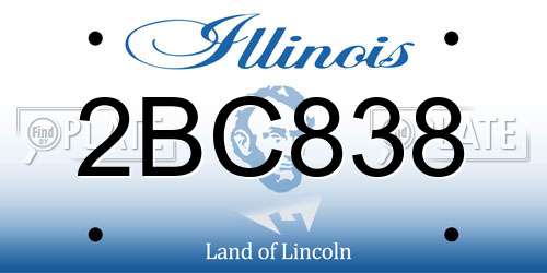 2BC838 Illinois License Plate