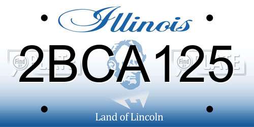 2BCA125 Illinois License Plate