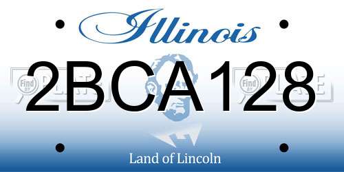 2BCA128 Illinois License Plate