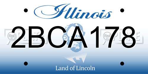 2BCA178 Illinois License Plate