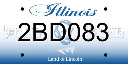 2BD083 Illinois License Plate