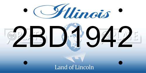 2BD1942 Illinois License Plate