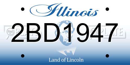 2BD1947 Illinois License Plate