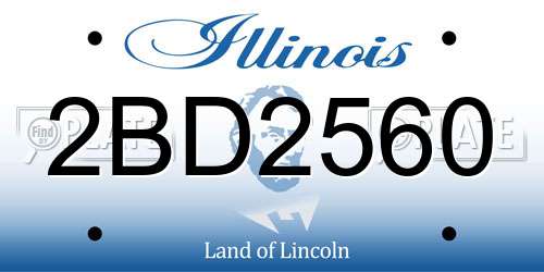 2BD2560 Illinois License Plate