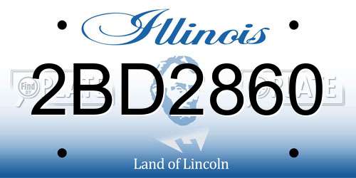 2BD2860 Illinois License Plate