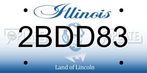 2BDD83 Illinois License Plate