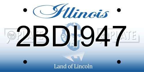 2BDI947 Illinois License Plate