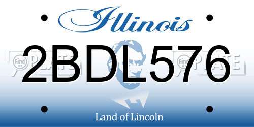 2BDL576 Illinois License Plate