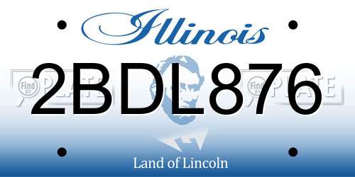 2BDL876 Illinois License Plate